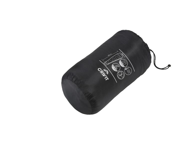 Compacte Crivit slaapzak, zwart.