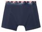 Donkerblauwe boxershorts met palmenprint.