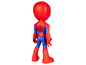Een rood Spider-Man speelgoedfiguur van achteren.