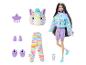 Barbie pop met regenboogzebra pyjama, schoenen, accessoires en mini-dier.