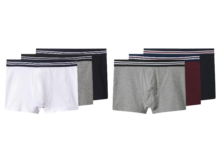 Set herenboxershorts in diverse kleuren met gestreepte elastische taillebanden.