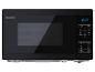 Zwarte Sharp magnetron met digitaal display en bedieningspaneel.