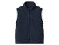 Donkerblauwe fleece bodywarmer met rits en opstaande kraag
