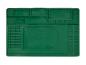 Groene Parkside werkmat met vakken en liniaal.