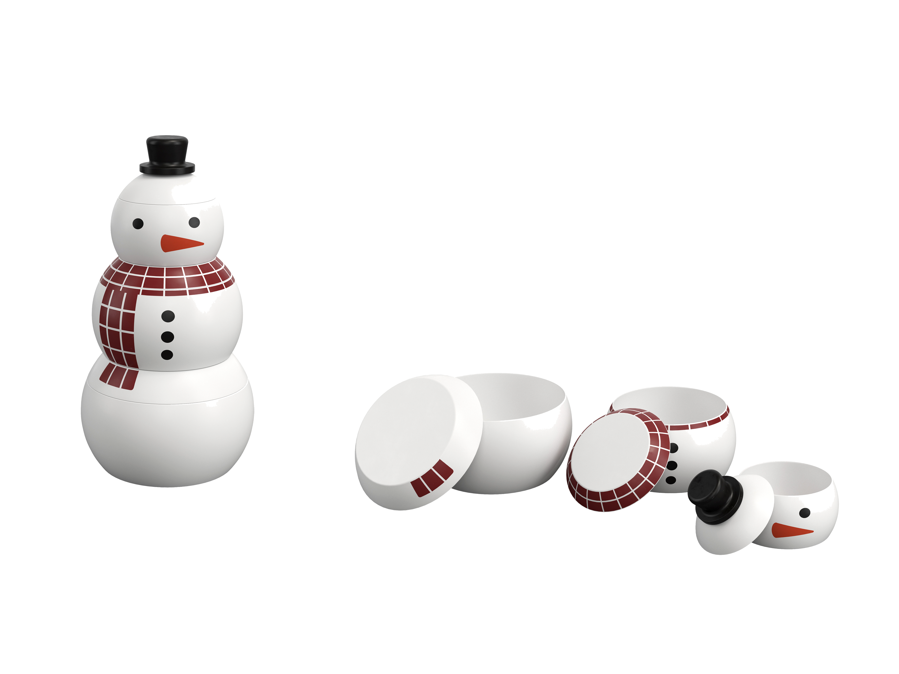 SILVERCREST Kerst opbergpot (Sneeuwpop, set van 3)