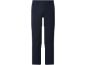 Donkerblauwe herenbroek met knoopsluiting en riemlussen.