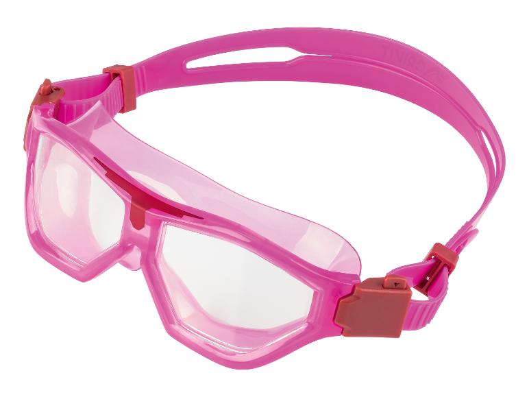 Roze zwembril met heldere glazen en een verstelbare band.