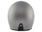Matgrijze motorhelm met zwarte details, achteraanzicht