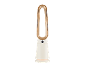 Bladloze ventilator in beige met een gouden ring op een zwarte achtergrond