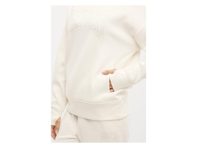 Bench crèmekleurige sweater met hand in de zijzak, gecombineerd met bijpassende joggingbroek