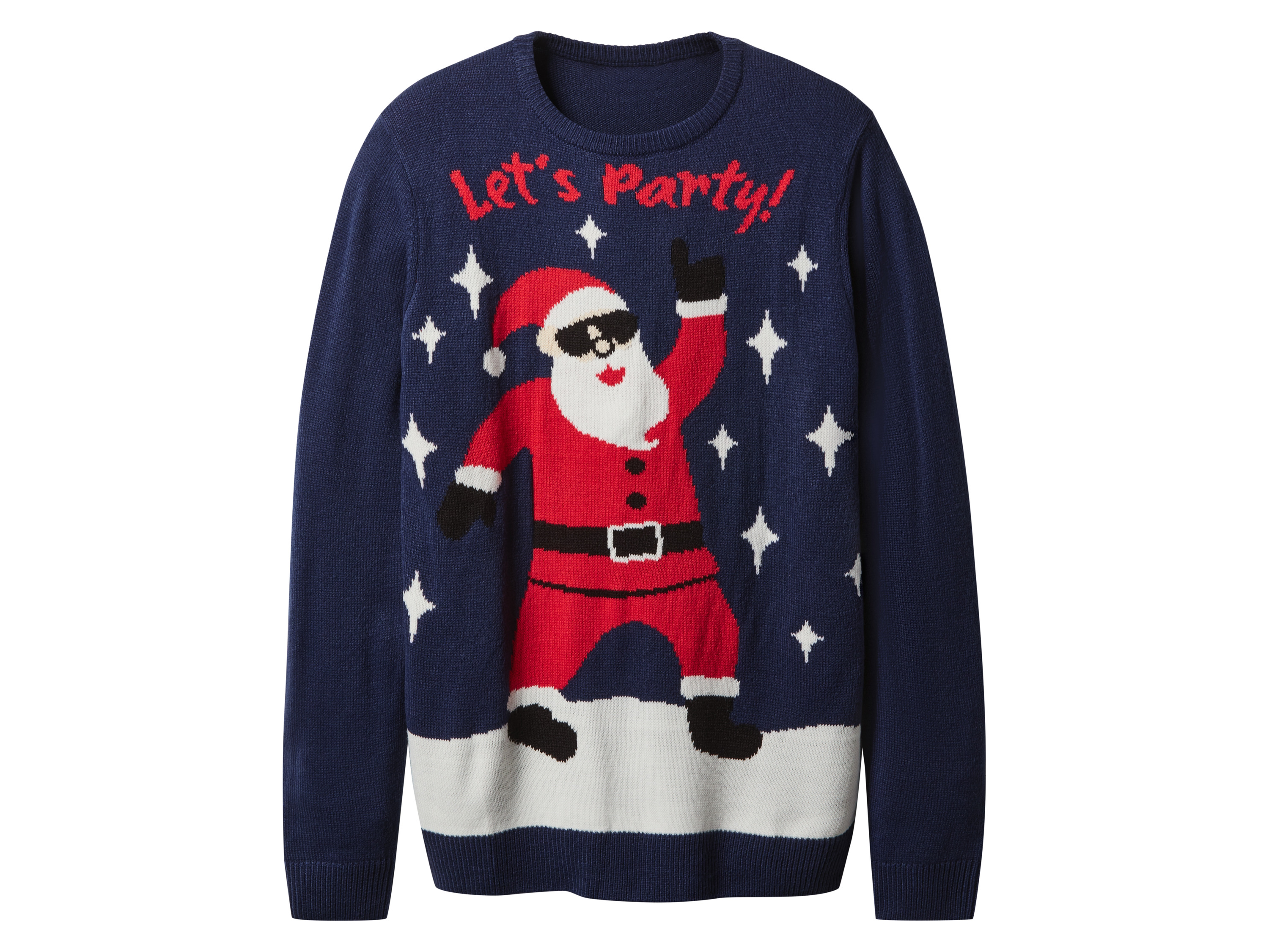 esmara Men Heren kersttrui met lampjes (Marineblauw, L)