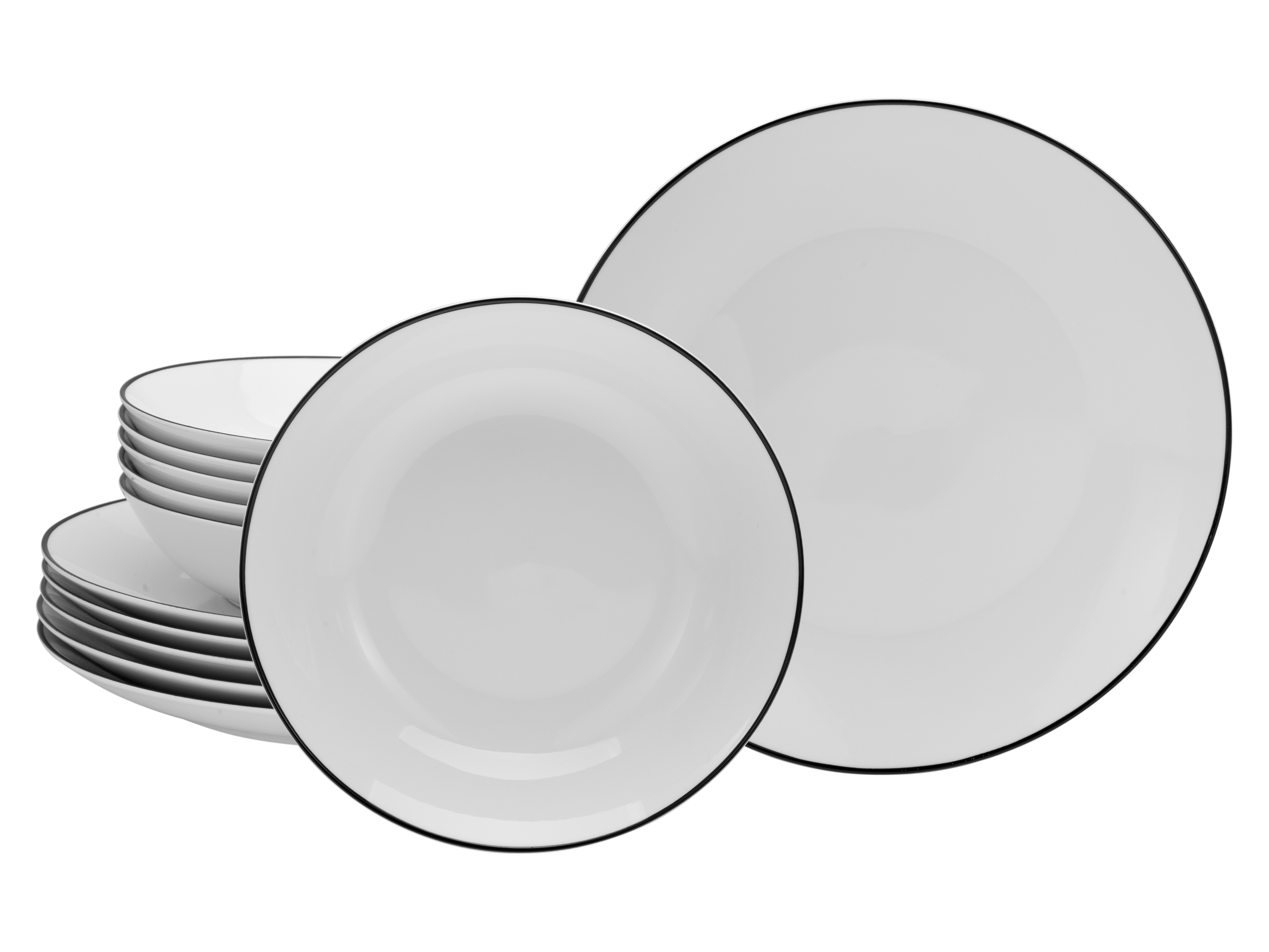 Creatable Serviesset Luna Black Line (12-delig servies)