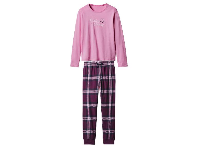 Roze pyjamatop met lange mouwen met 'Endless Dreams' tekst en geruite pyjamabroek.