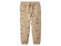 Beige joggingbroek voor kinderen met hondenprint.