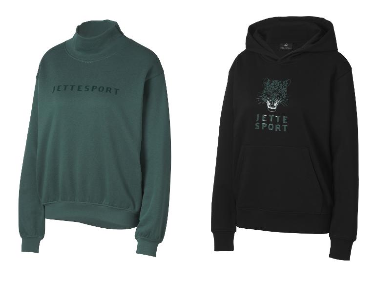 Groene coltrui en zwarte hoodie Jette Sport