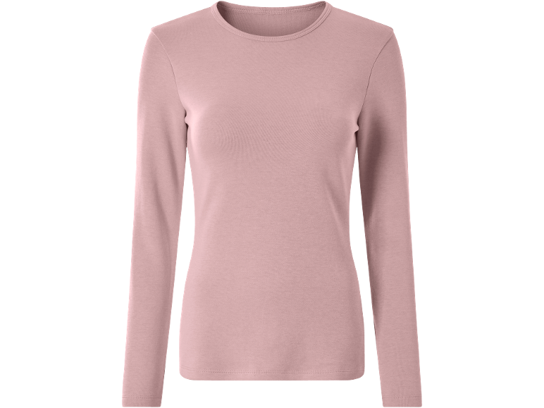 Roze shirt met lange mouwen en ronde hals
