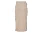 Beige gebreide maxi rok.