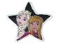 Zwart stervormig kussen met Elsa en Anna van Frozen