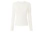 Wit geribbeld shirt met lange mouwen en ronde hals.