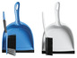 Blauwe en witte stofzuigerset met borstel.