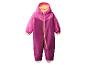 Paarse en roze kinderoverall met oranje rits en manchetten