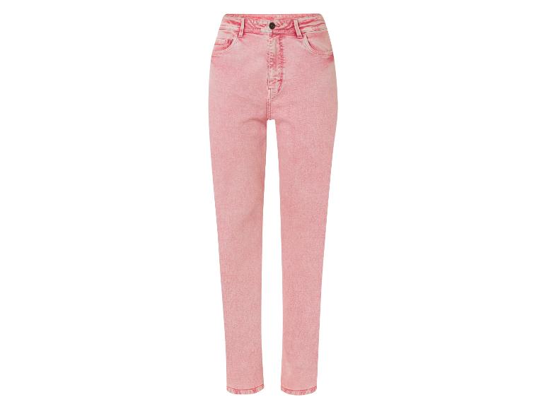 Een paar roze skinny jeans.