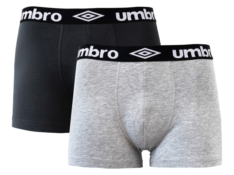 UMBRO 2 heren boxershorts (XL, Grijs-zwart)