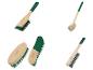 Parkside borstels: borstels met groene haren, metalen borstel en ovale borstel.