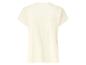 Crèmekleurig T-shirt met korte mouwen voor dames, achterkant