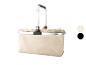 Beige opvouwbare boodschappenmand met aluminium handvat