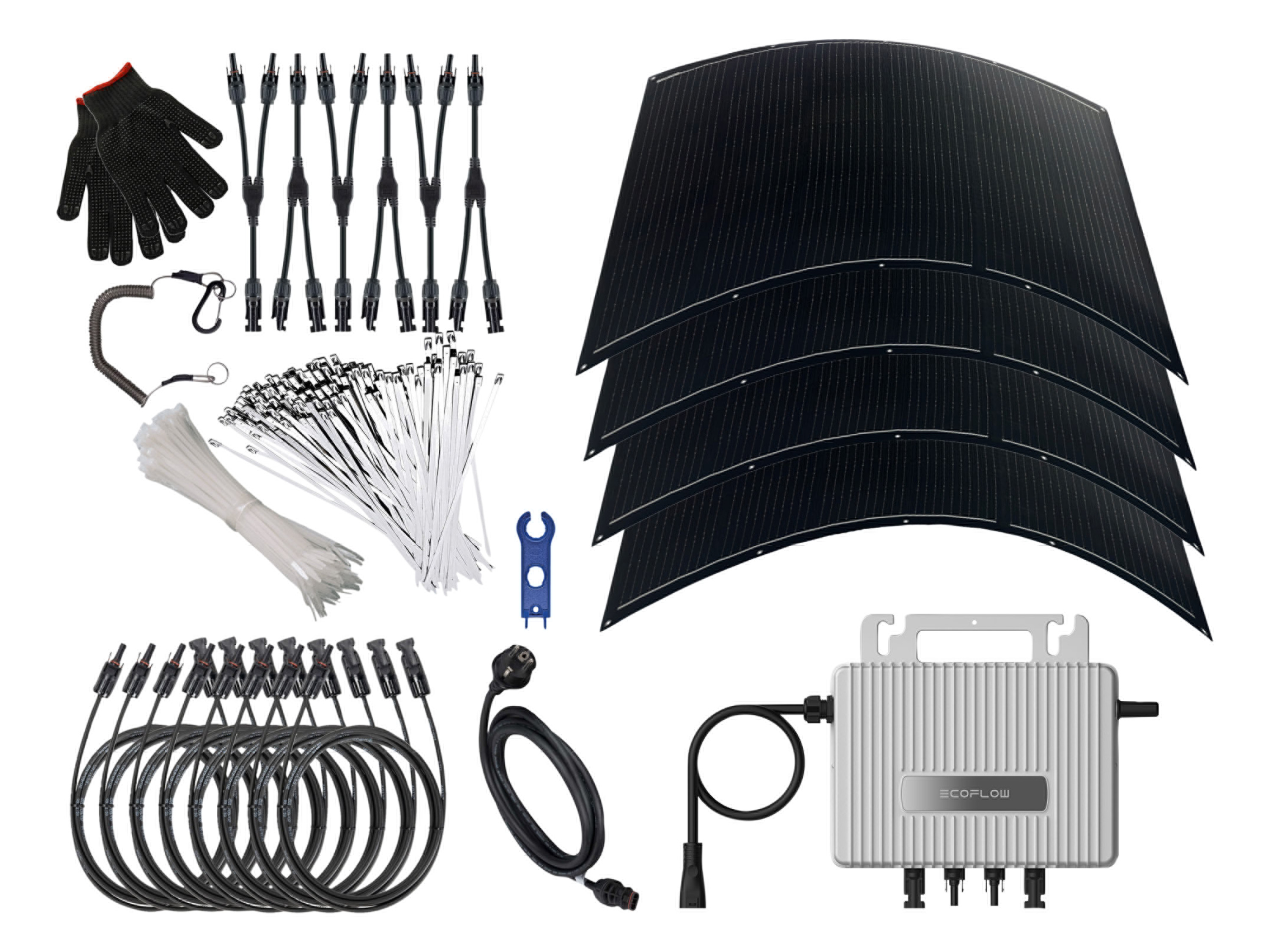 VALE GMBH Balkon zonnepanelen 800 W met omvormer - flexibele zonnepanelen