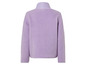 Lila fleece jack met hoge kraag.