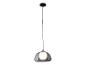 Moderne hanglamp met rookglas kap.