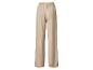 Beige wijde broek met elastische tailleband, achteraanzicht