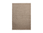 Zachte beige kleed met ruitpatroon.