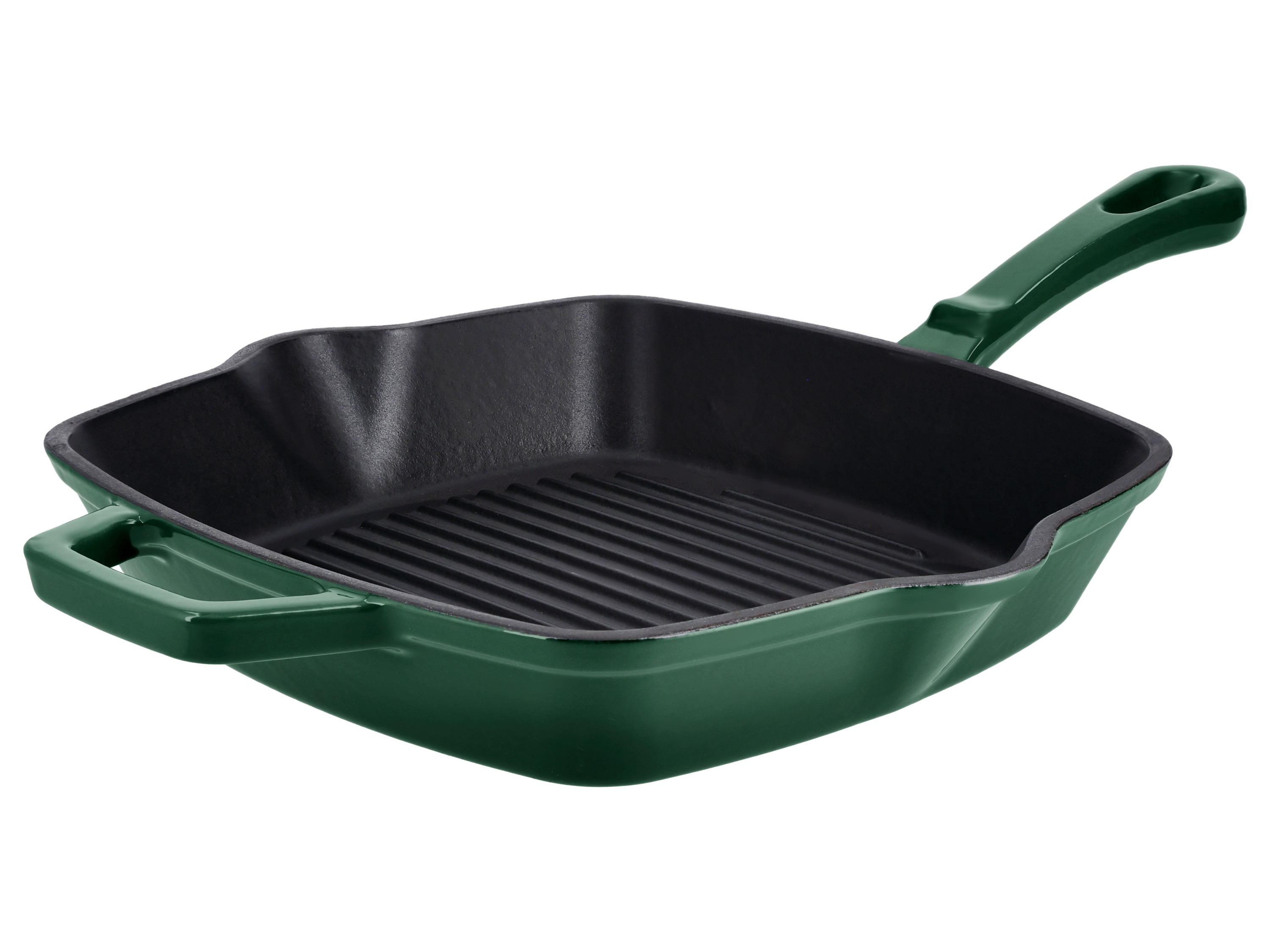 SILVERCREST Gietijzeren grillpan of koekenpan (Vierkant, groen)