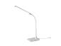 Witte LED-bureaulamp met flexibele arm en rechthoekige voet