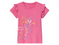 Roze T-shirt met Tom en Jerry print en geruite mouwen.