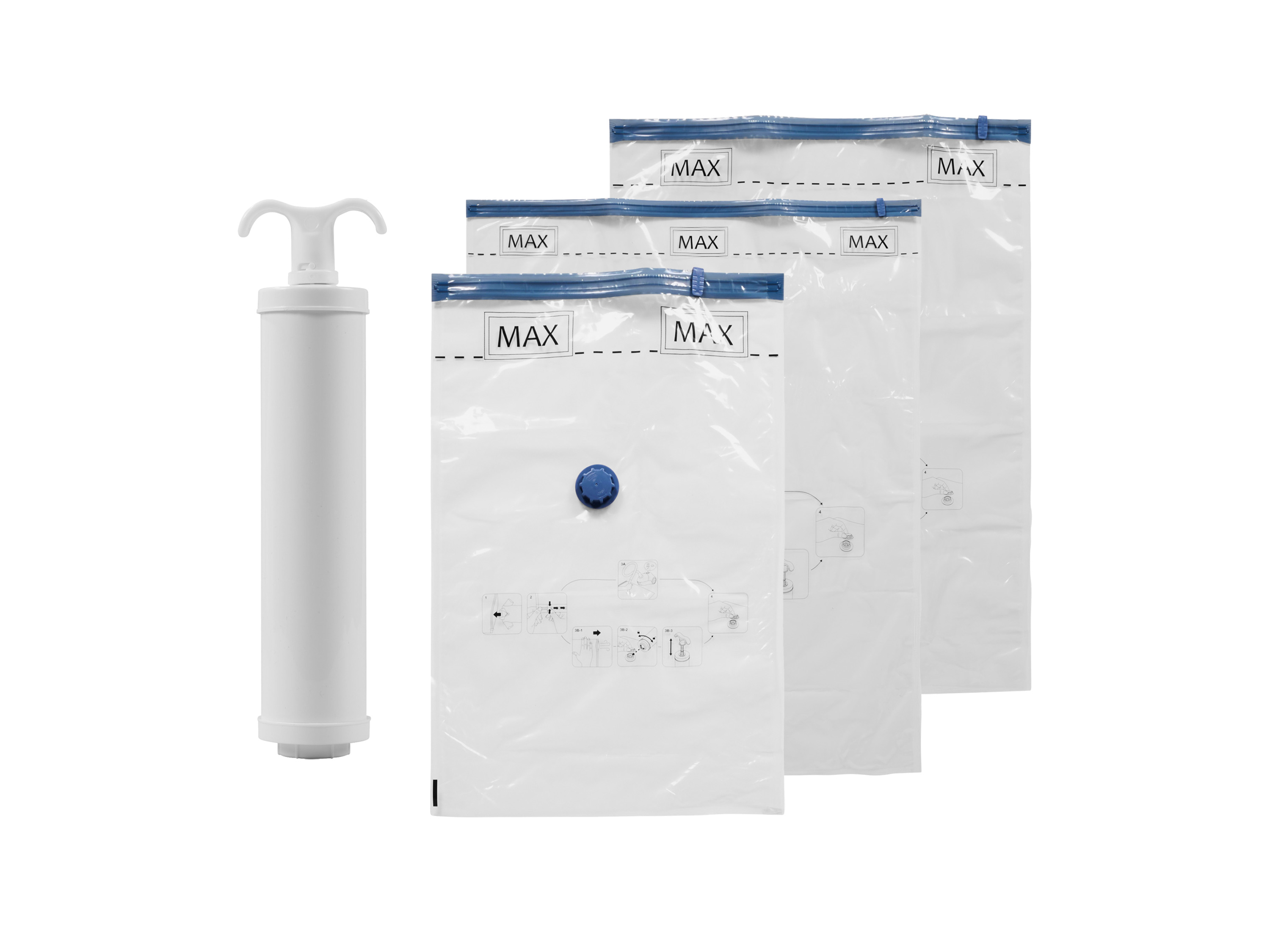 W5 Vacuüm opbergzakken 10-delig (Reisset incl. pomp 10-delig)