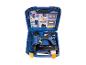 LIVARNO® PB131 luchtspijkerpistool in blauwe koffer met accessoires.