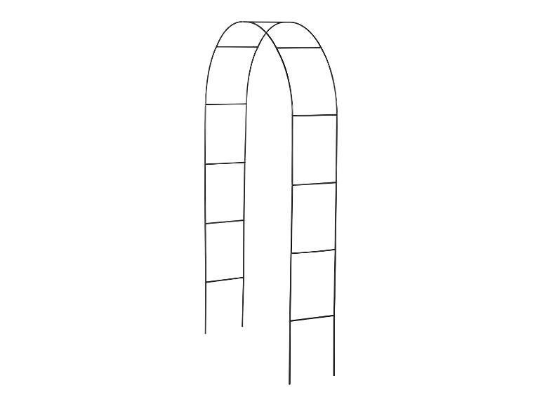 Zwarte metalen tuinboog voor klimplanten