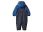 Kinderregenpak in donkerblauw en lichtblauw met capuchon.