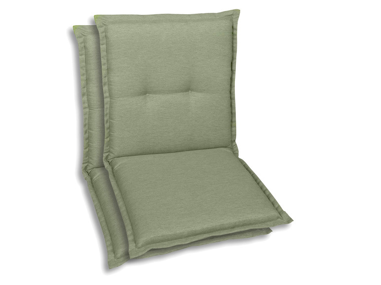 GO-DE Textil Tuinstoelkussens (Lichtgroen, Stoelkussens voor stoelen met een lage rugleuning)