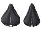 Twee zwarte Crivit memory foam fietszadelhoezen