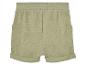 Baby korte broek, kaki groen, met zakken.