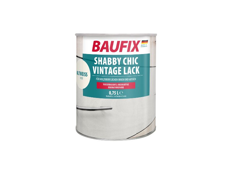 Baufix Shabby Chic Vintage verf, mat, antiek wit.