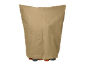 Beige plantenpot hoes met oranje en grijze voetjes