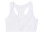Een witte sportbeha met racerback.