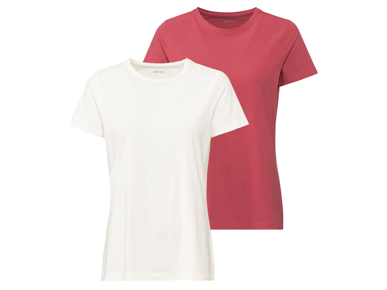 Ga naar volledige schermweergave: esmara® Dames T-shirt, 2 stuks, nauwsluitend van stretchjersey - afbeelding 2