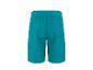 Turquoiseblauwe sweatshorts met achterzak, achteraanzicht.